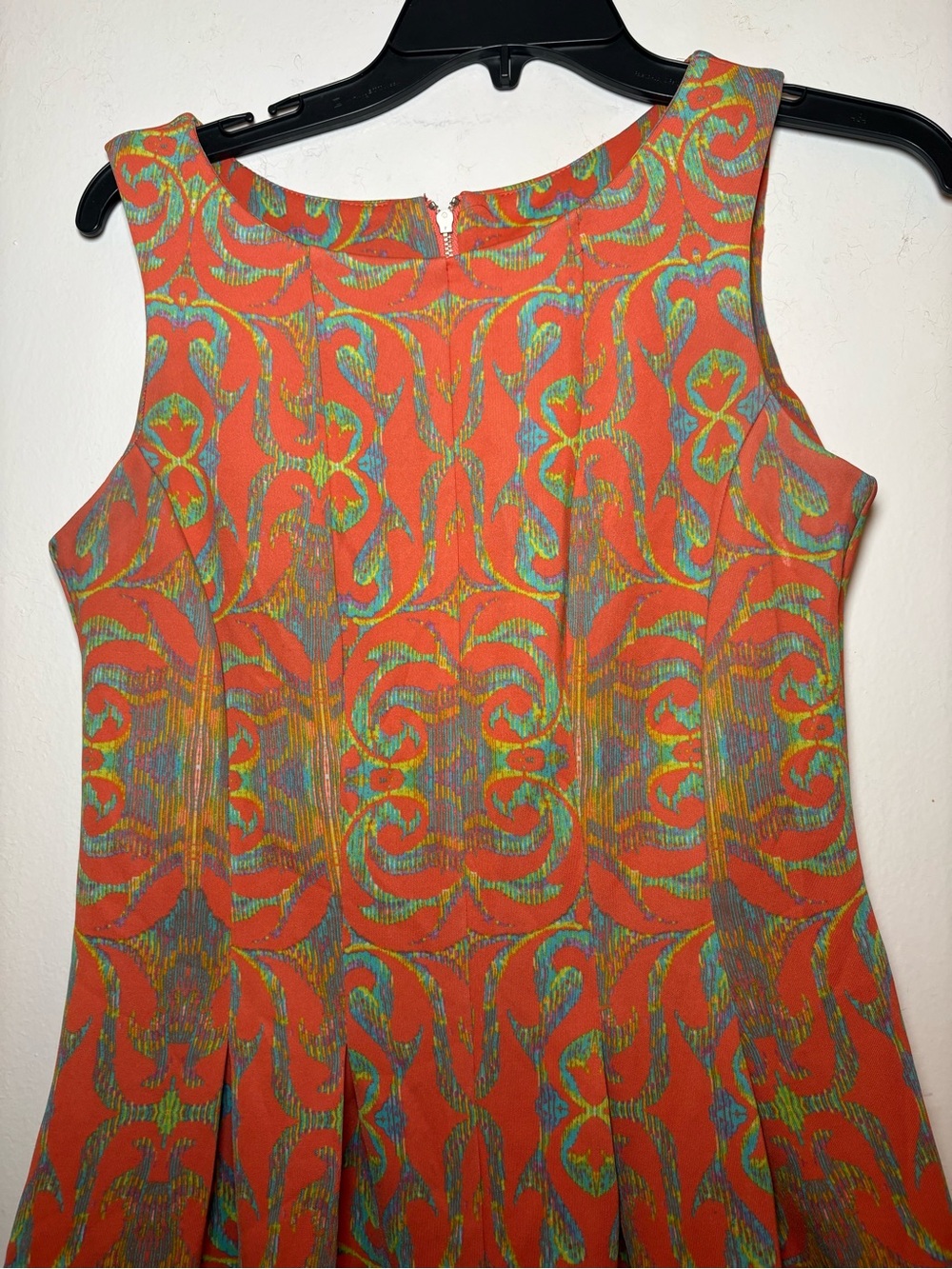Gabby Skye Orange Multicolor Midi Dress - Picture 2 of 5